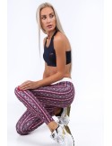 Pink sports leggings with patterns MR11514 - Online store - Boutique